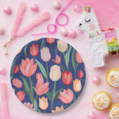 チューリップ模様。 ペーパープレート (パーティー)