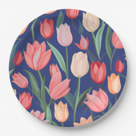 チューリップ模様。 ペーパープレート