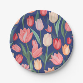 チューリップ模様。 ペーパープレート