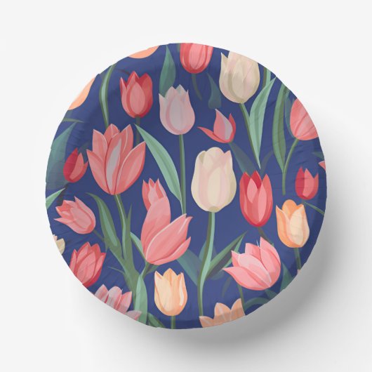 チューリップ模様。 ペーパーボウル (正面)