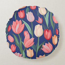 チューリップ模様。 ラウンドクッション