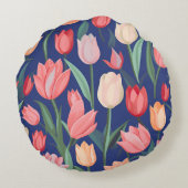 チューリップ模様。 ラウンドクッション (裏面)