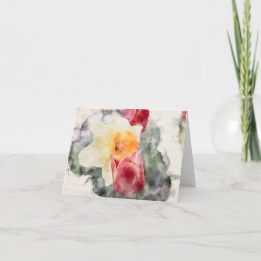 チューリップ水仙  サンキューカード (正面)