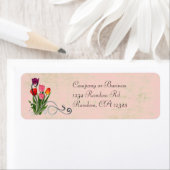 チューリップ渦巻きパステル差出人住所ラベル ラベル (インサイチュ)