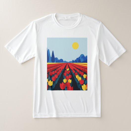 チューリップ畑 Tシャツ (レイダウン)