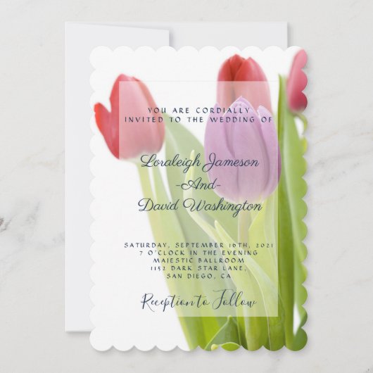 チューリップ結婚式招待状 招待状 (正面)