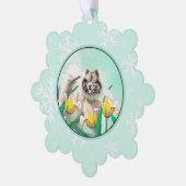 チューリップ絵画の可愛いオリジナルドッグアートに輝く オーナメントカード (左)