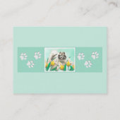 チューリップ絵画の可愛いオリジナルドッグアートに輝く 名刺 (裏面)