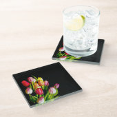 チューリップ絵画ズ – オリジナルフラワーアート ガラスコースター (アングル)