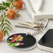 チューリップ絵画ズ – オリジナルフラワーアート キーホルダー (正面右)