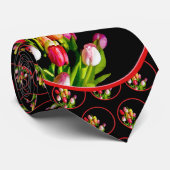 チューリップ絵画ズ – オリジナルフラワーアート ネクタイ (ロール)