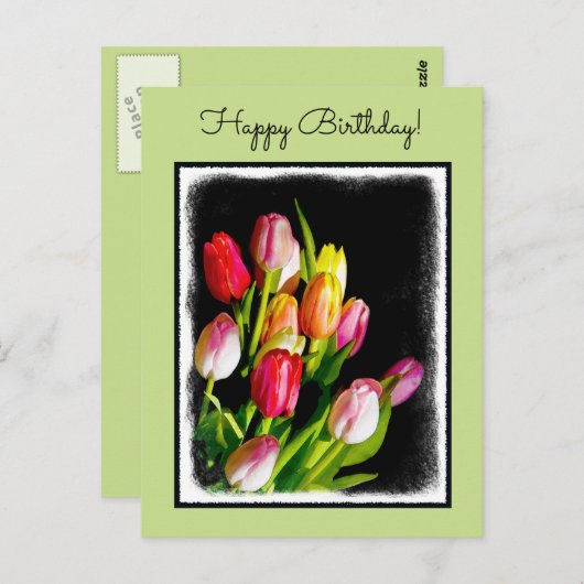 チューリップ絵画ズ – オリジナルフラワーアート ポストカード (正面/裏面)