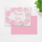 チューリップ縁どピンクフローラサンキューカード (デスク)