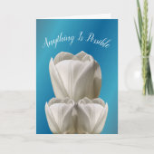 チューリップ花なら何でもでき感動的る カード (正面)