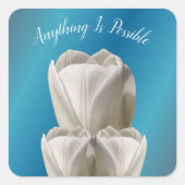 チューリップ花なら何でもでき感動的る スクエアシール (正面)