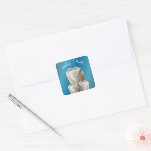 チューリップ花なら何でもでき感動的る スクエアシール (封筒)