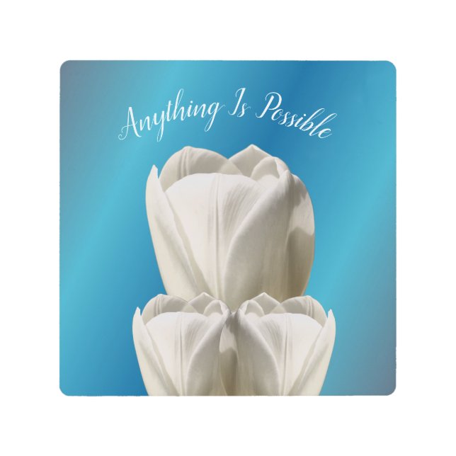 チューリップ花なら何でもでき感動的る メタルプリント (正面)