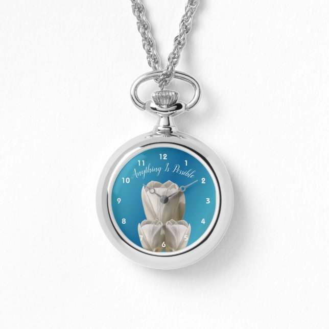 チューリップ花なら何でもでき感動的る 腕時計 (正面)