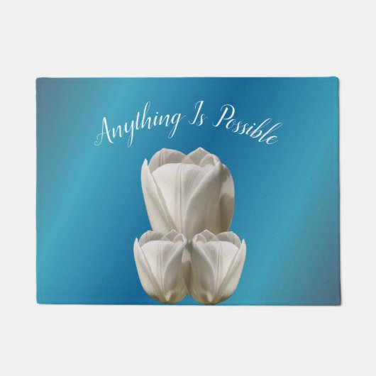 チューリップ花は何でもでき感動的る   ドアマット (正面)