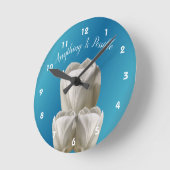 チューリップ花は何でもでき感動的る   ラウンド壁時計 (傾斜)