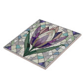 チューリップ花ステンドグラスのモザイク タイル (側面)