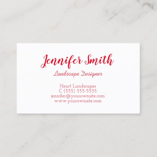 チューリップ花ハートシェイプ写真 名刺 (裏面)