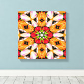 チューリップ花束パターン キャンバスプリント (インサイチュ (ウッドフロア))