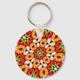 チューリップ花束パターン キーホルダー