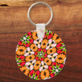 チューリップ花束パターン キーホルダー (正面)