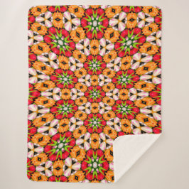 チューリップ花束パターン シェルパブランケット