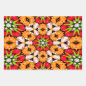 チューリップ花束パターン ラッピングペーパーシート (正面)