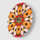 チューリップ花束パターン ラージ壁時計 (傾斜)