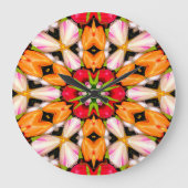 チューリップ花束パターン ラージ壁時計 (正面)