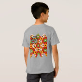 チューリップ花束パターン Tシャツ (裏面フル)