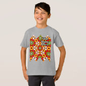 チューリップ花束パターン Tシャツ (正面フル)