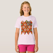 チューリップ花束パターン Tシャツ (正面フル)