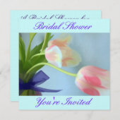 チューリップ花束ブライダルシャワー招待 招待状 (正面/裏面)