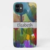 チューリップ花、水彩花、あなたの名前 Case-Mate iPhoneケース (裏面)