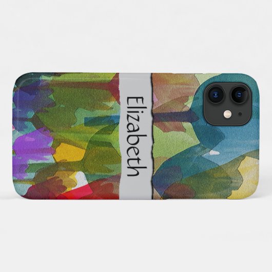 チューリップ花、水彩花、あなたの名前 Case-Mate iPhoneケース (裏面(横))