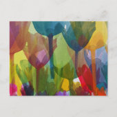 チューリップ花、水彩花、フローラ ポストカード (正面)