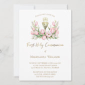 チューリップ花 | 第一聖餐式 招待状 (正面)