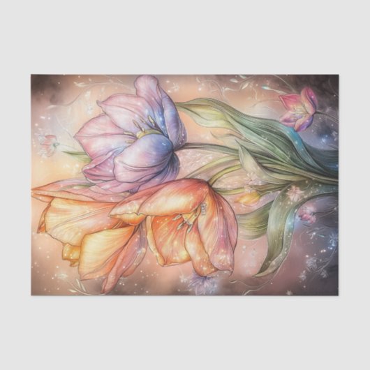 チューリップ花 薄葉紙 (正面)