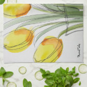 チューリップ茶タオル キッチンタオル (折り畳み)