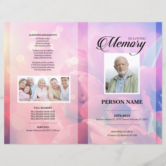 チューリップ葬儀テンプレート (正面)