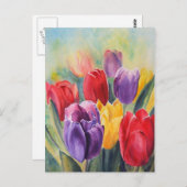 チューリップ虹 ポストカード (正面/裏面)