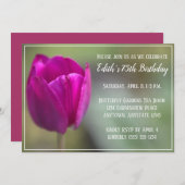 チューリップ誕生日パーティーの招待 招待状 (正面/裏面)