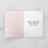 チューリップ誕生日ブーケとシルバー葉付き カード (内部)