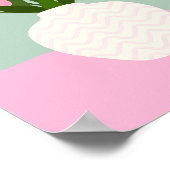 チューリップ配置フローラ花瓶ピンクとグリーン ポスター (角)