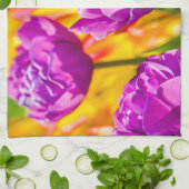 チューリップ魅惑バイオレット キッチンタオル (折り畳み)