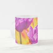 チューリップ魅惑バイオレット フロストグラスマグカップ (正面左)